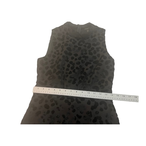 Ann Taylor Velvet Cheetah Mock Neck Mini Dress Black 2 Petite - Picture 11 of 11